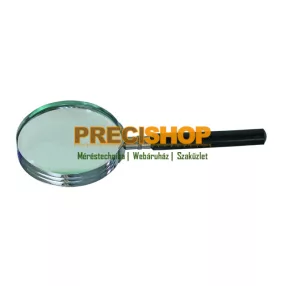   MIB 01005089 Kézi olvasó nagyító nyéllel 5-ös dioptria; ø 60 lencse; fém keret