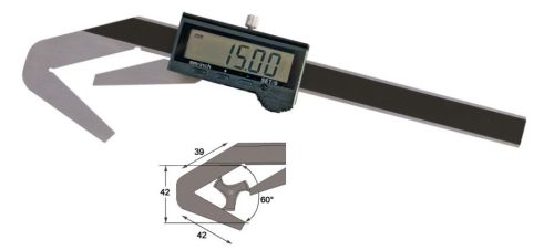 MIB Digitális hárompontos,  rozsdamentes tolómérő, csavarrögzítéses, prizmaszög 60°, 4mm-es beállítóval, 4 – 40mm / 0.01mm, 01006018