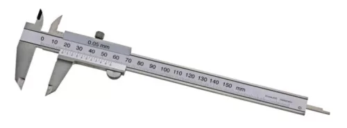 MIB 01007007 Analóg Tolómérő extra nagy számokkal, DIN 862, csavar rögzítős 150 mm / 0,05 mm, INOX
