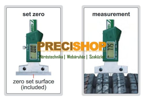 Digitális gumiabroncs profil mélységmérő  25 mm / 0,01mm Insize 1145-25A