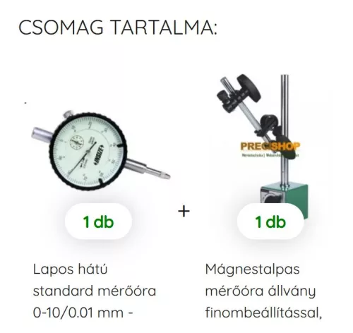 Analóg mérőóra állvánnyal 0-10/0.01 mm - Insize 2308-10FA + 6201-60