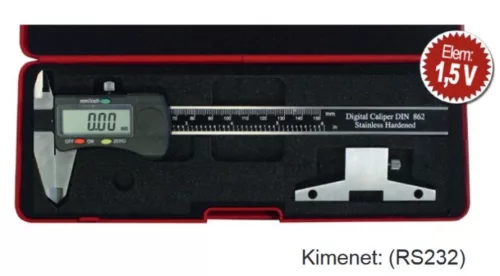 MIB 02026109 Digitális tolómérő,mélységmérő híddal (80 mm) DIN 862, NAH-os magyar kalibrálási bizonyítvánnyal