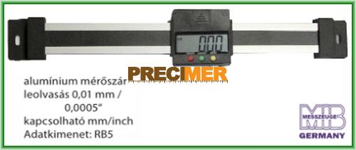 MIB 02026286 Digitális egypofás tolómérő 600 mm , Alumínium mérőszár, vízszintes kivitel