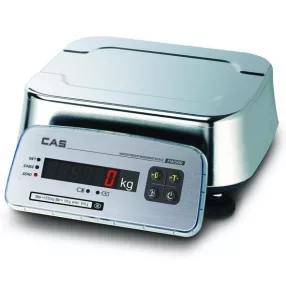   CAS FW 500-6E, asztali mérleg, rm. acél 3/6 kg  1/2 g IP69 védett, hitelesített, tálcaméret: 274x212 mm